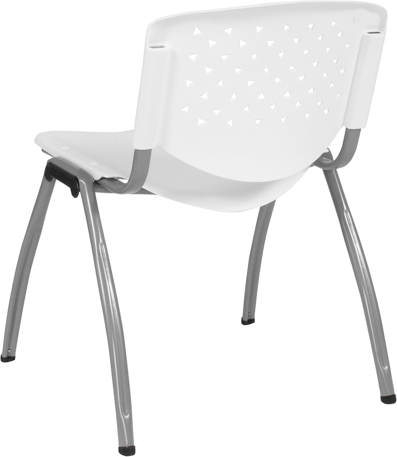 Flash Furniture Memphis 880 lb. Capacity Plastic Stack Chair with Powder Coated Frame