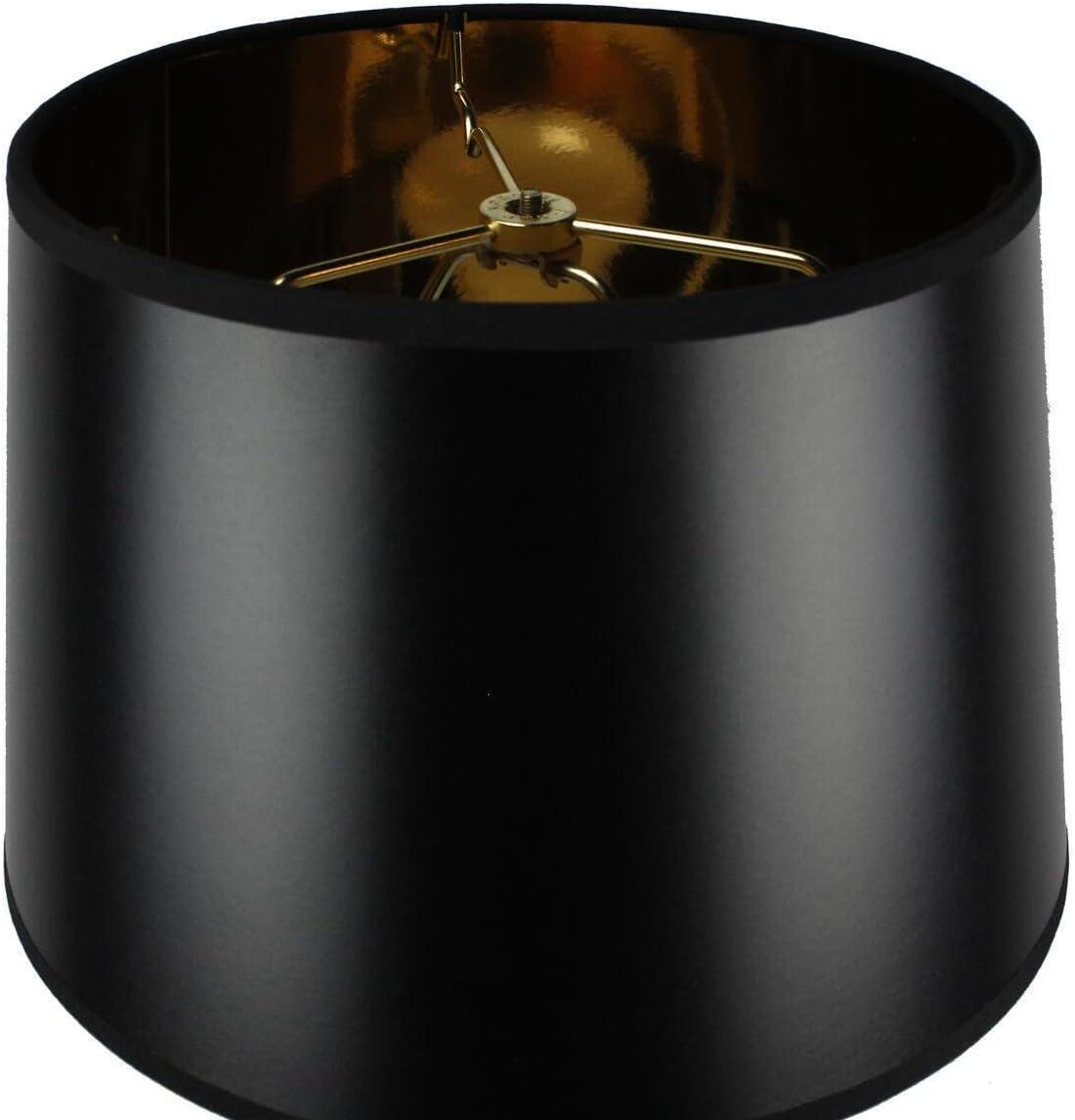 Home Concept Black Swag Plug-in Pendant with Shallow Drum Shade