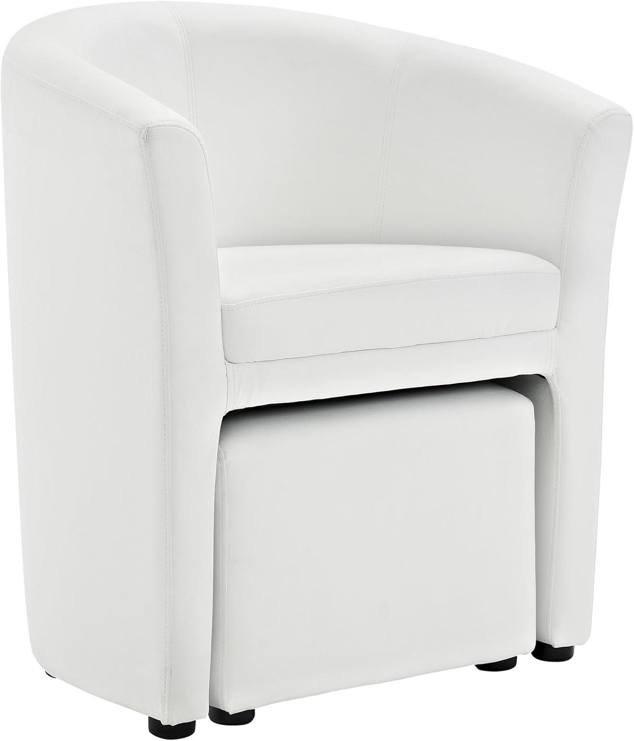 Modway Divulge Modern Leatherette Armchair and Ottoman