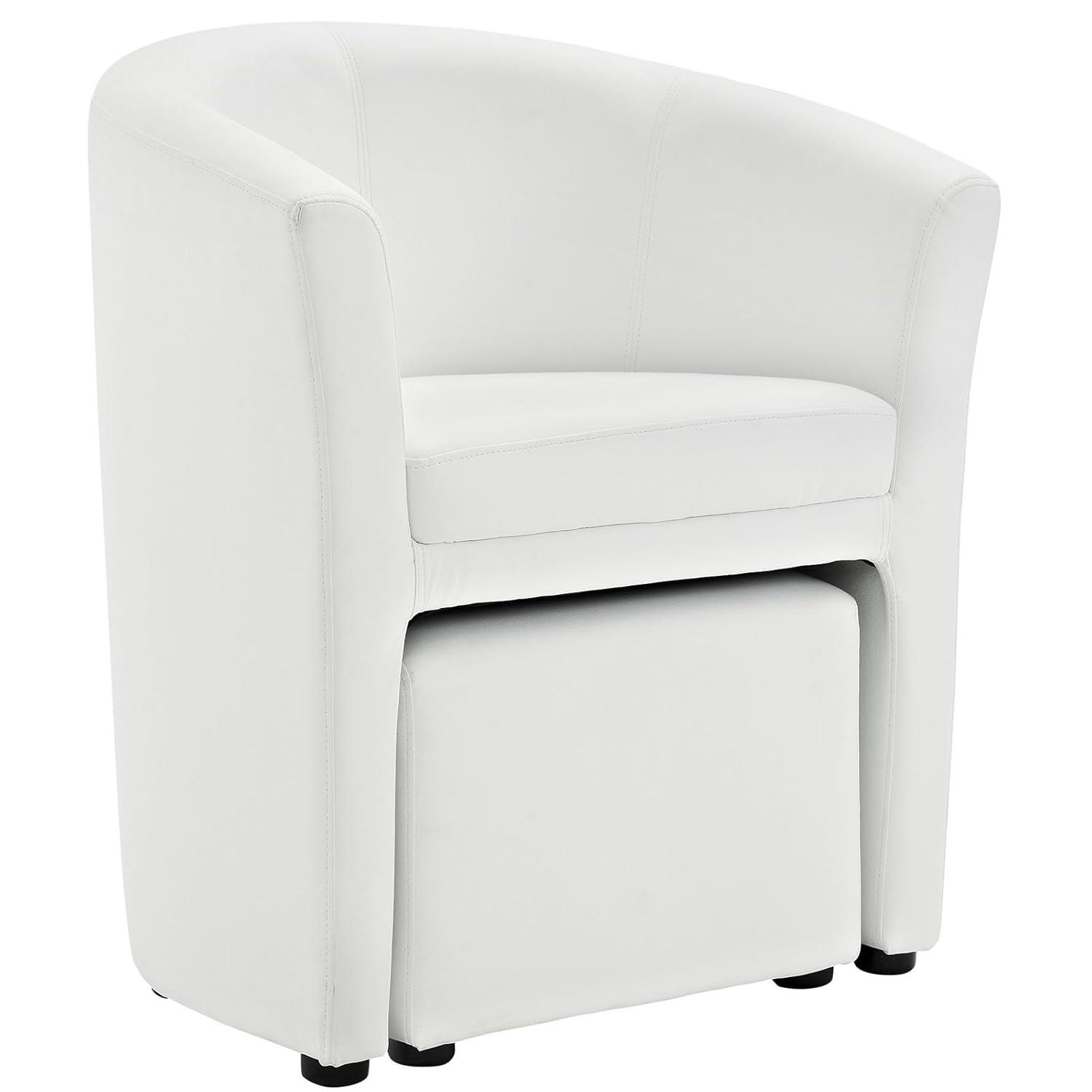 Modway Divulge Modern Leatherette Armchair and Ottoman