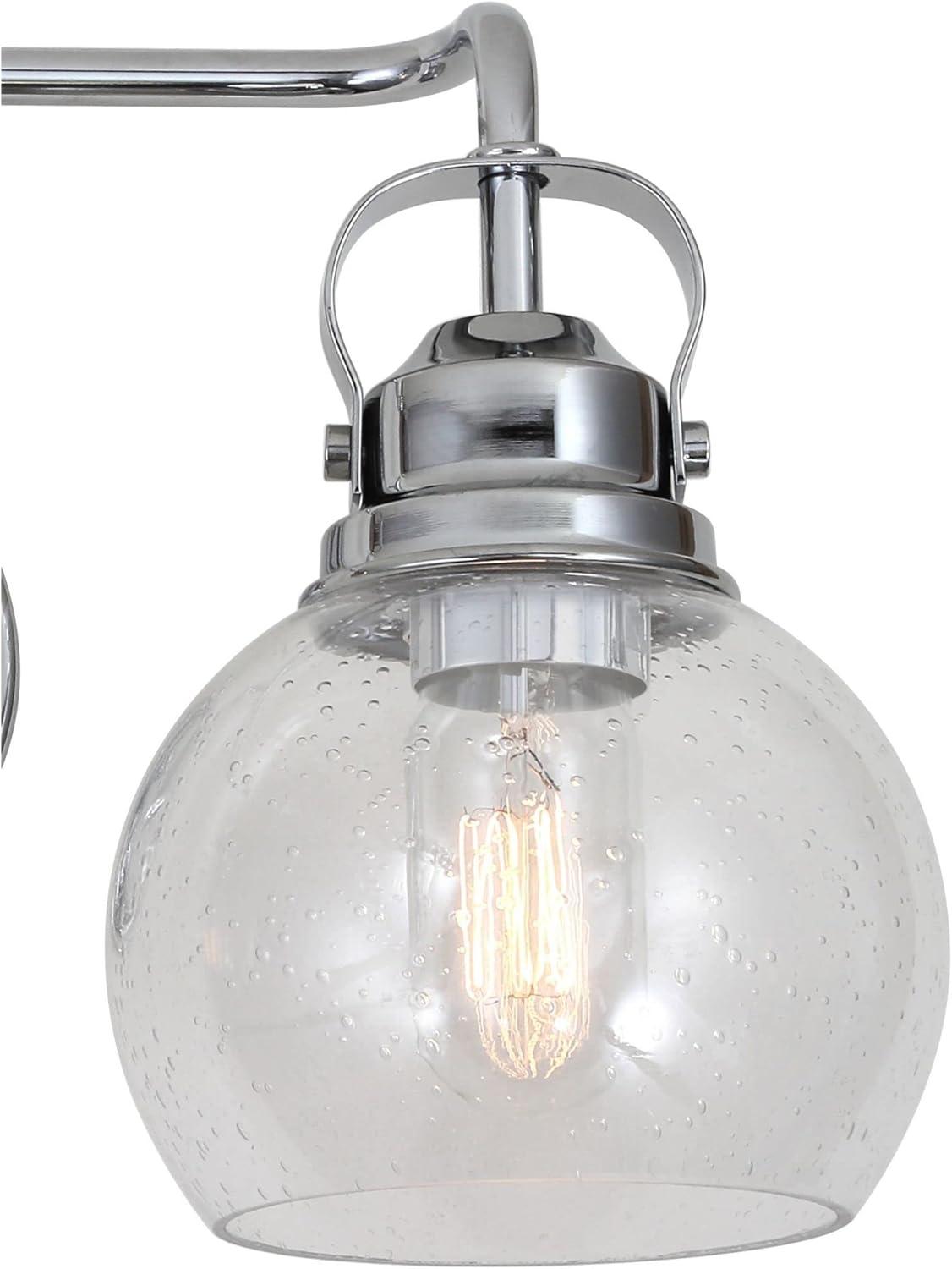 17.25" Metal/Glass Vanity Wall Light, ETL Listed, Bright Bathroom Fixture - JONATHAN Y