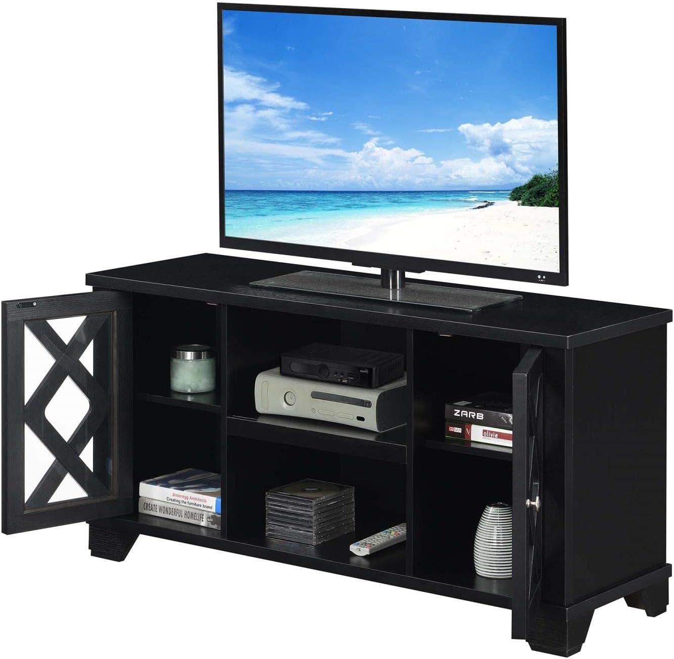 Convenience Concepts Gateway 47" TV Stand with Storage Cabinets in Black Wood