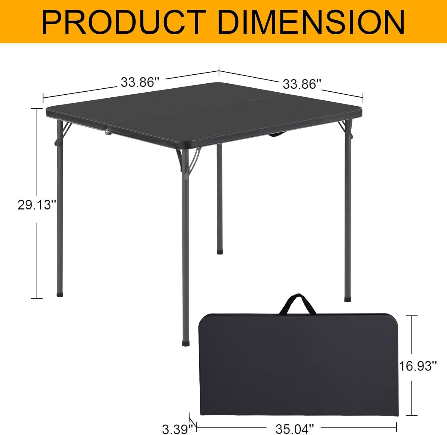 34 inch Portable Folding Card Table with Carrying Handle