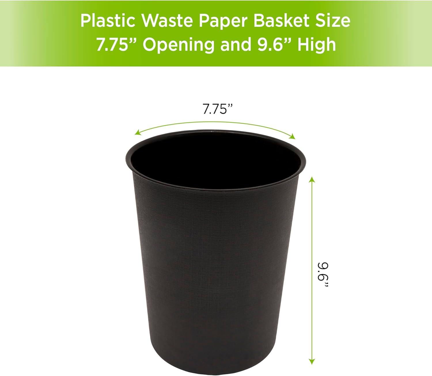 Kenney  Storage Made Simple Plastic Waste Paper Basket Black