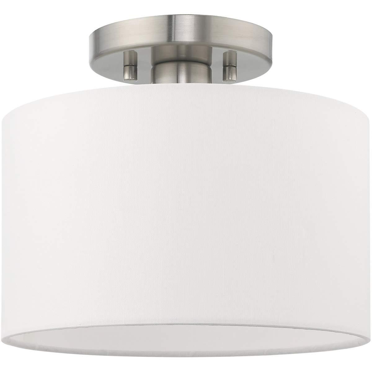 Livex Lighting Clark 1 - Light Semi-Flush Mount in  Brushed Nickel