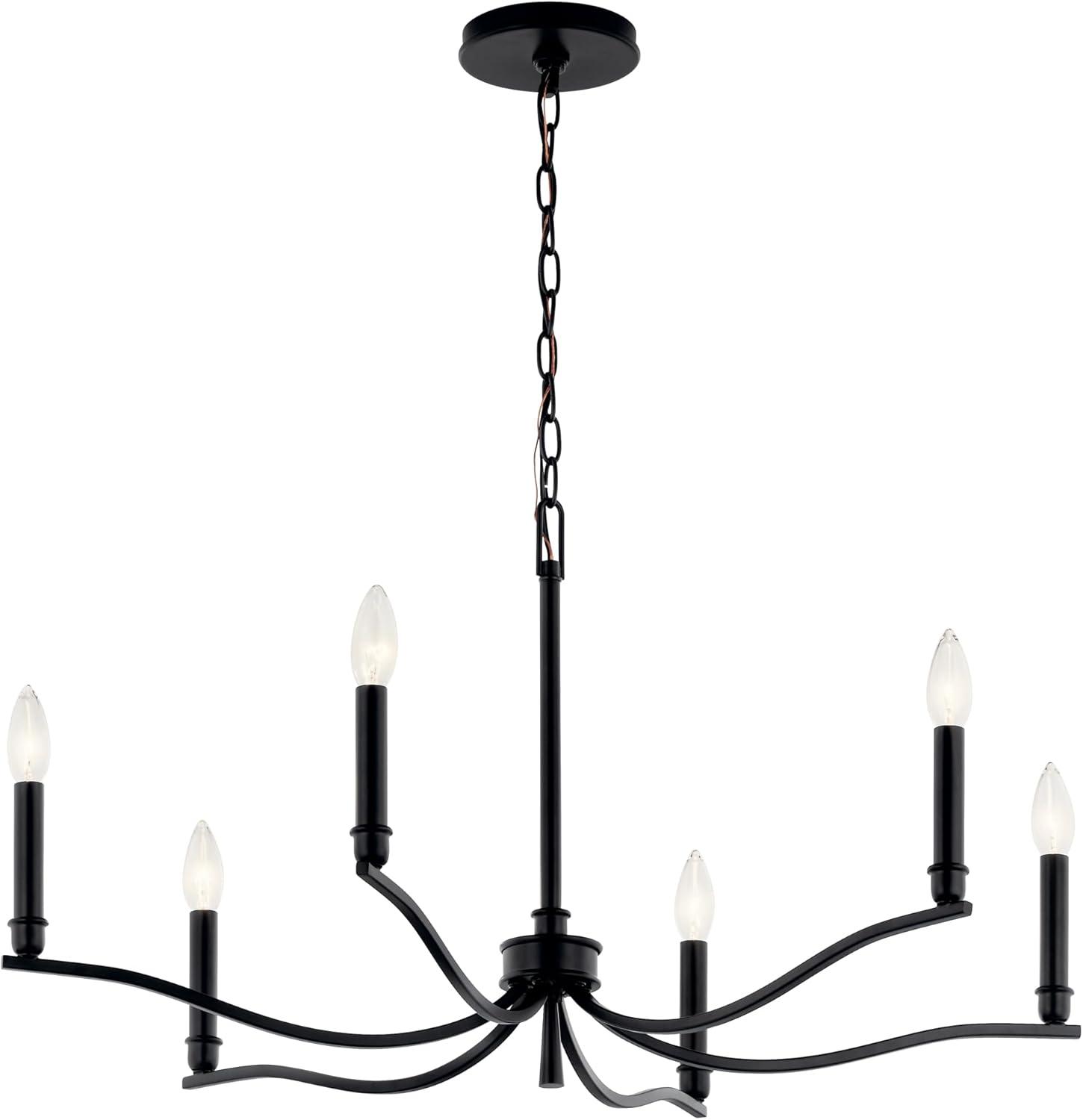 Malene Black 6-Light Taper Candle Style Chandelier