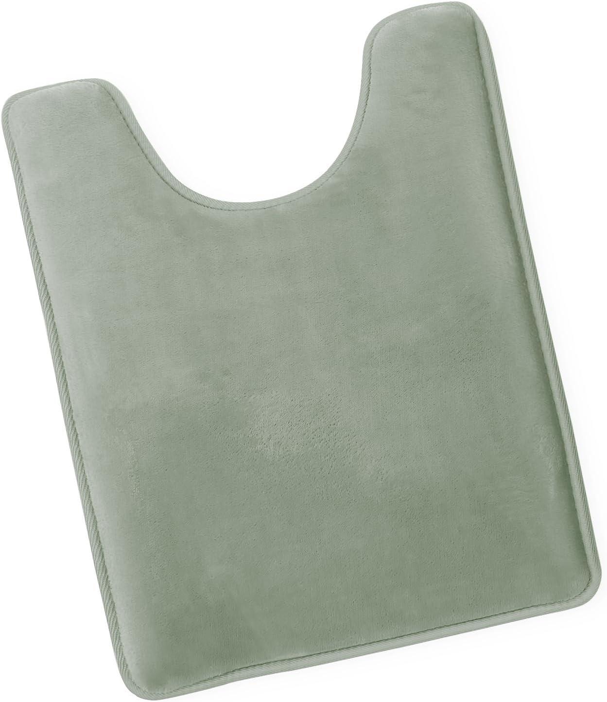 Hearth & Harbor Bathroom Rugs, Velvet Memory Foam Bath Mat - Ultra Soft Sage Green Contour Bath Rug, 20X24