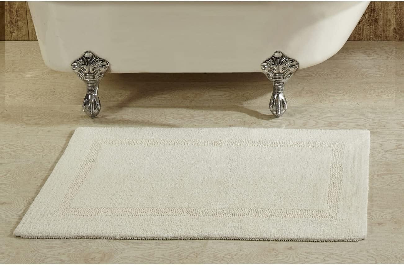 Ivory Cotton Tufted Reversible Bath Rug 24" x 40"