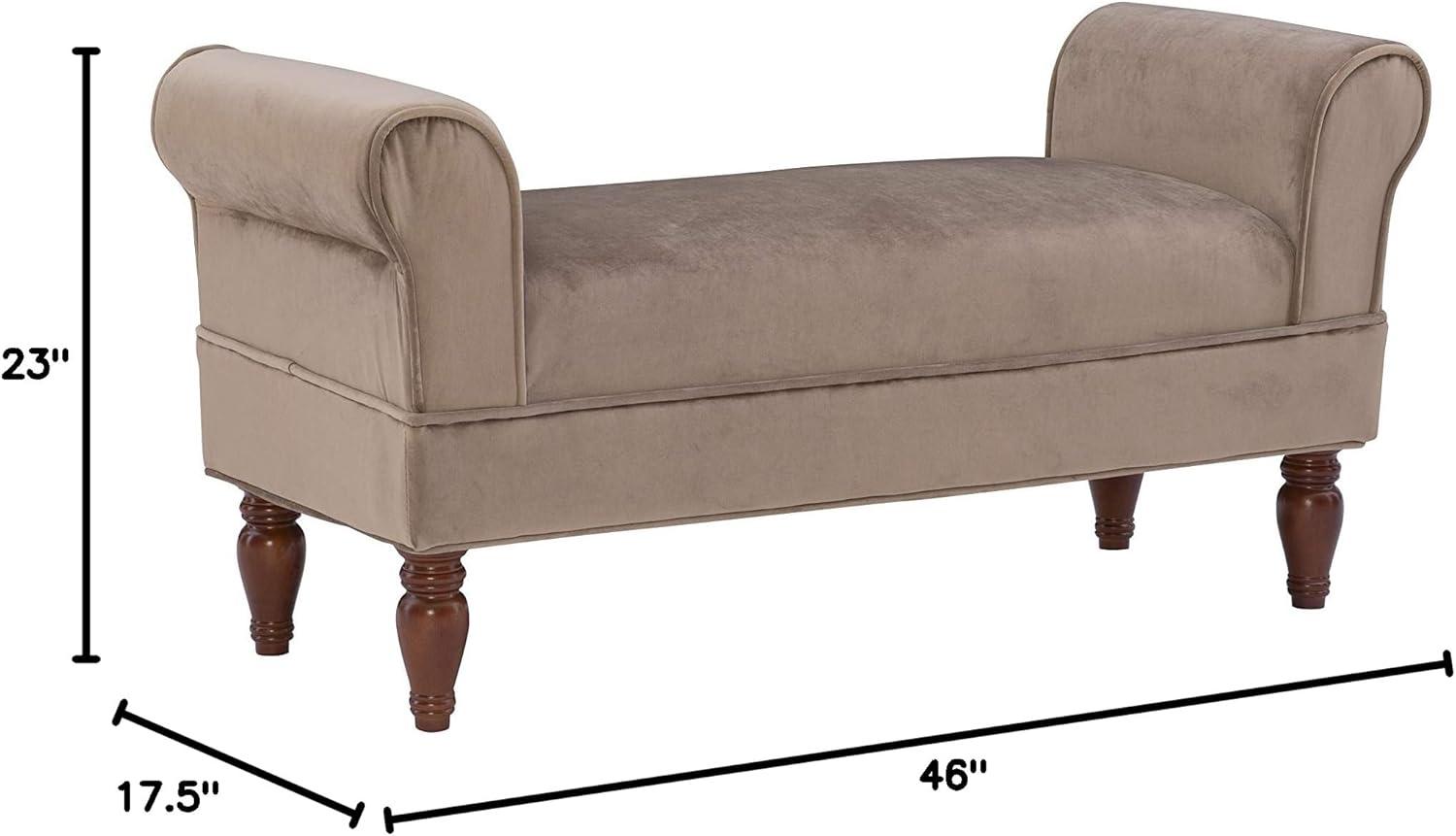 Linon Lillian Upholstered Bench, Coffee Brown