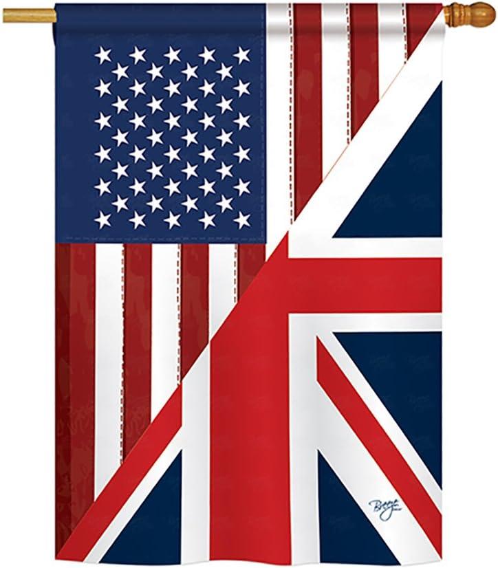 Patriotic US UK Friendship Double-Sided Polyester House Flag 28" x 40"