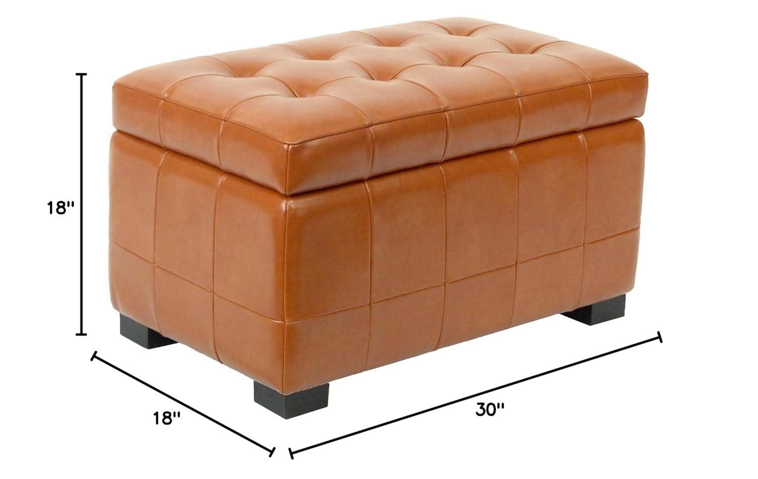 Manhattan Small Storage Ottoman - HUD4201 - Saddle - Safavieh Couture