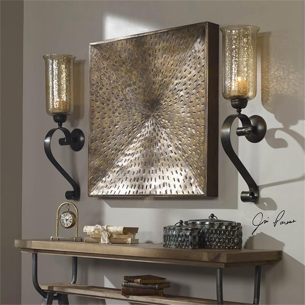 Blaise 31.5" Antiqued Bronze Textured Wall Art