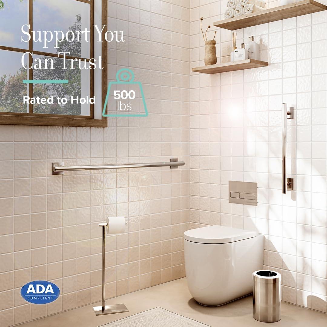 Elevate Wall Mount Stainless Steel Grab Bar, ADA Compliant Safety Bar