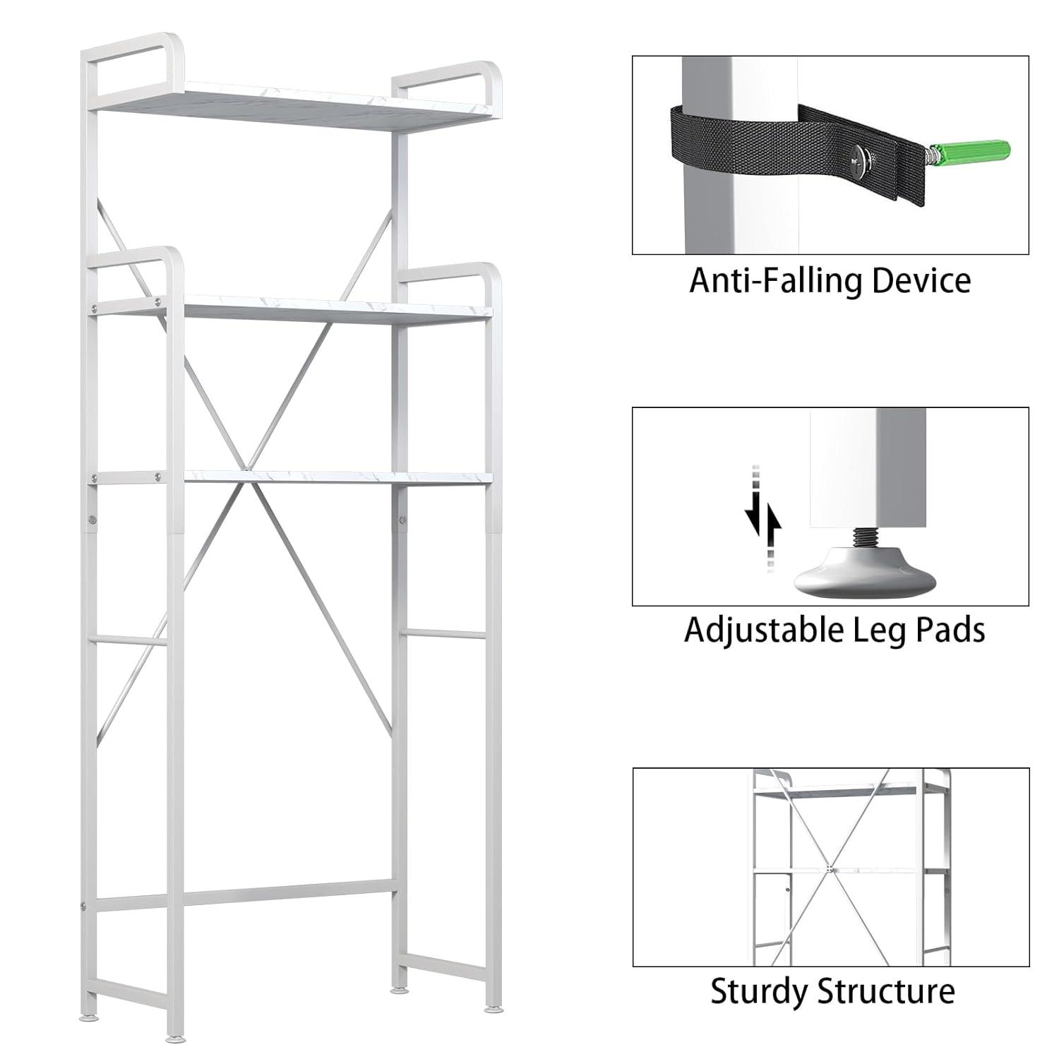 Over The Toilet Storage Rack With 3-Tier Bathroom Shelves