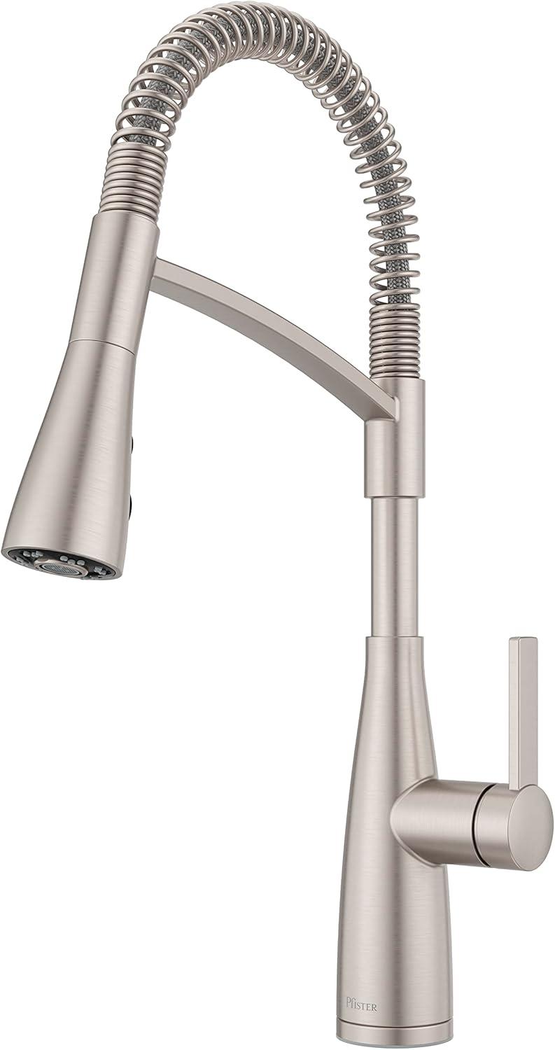 Kwan Brushed Nickel Pull-Down Kitchen Faucet with Pull-out Spray