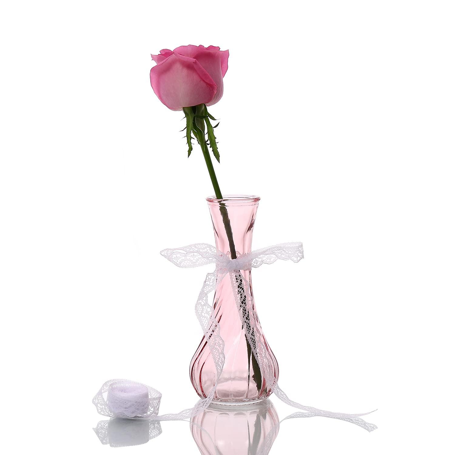 Set of 12 Small Glass Vase, Bud Vases in Bulk for Floral Arrangements, Events, Home Decor Weddings, Table Centerpiece Clear