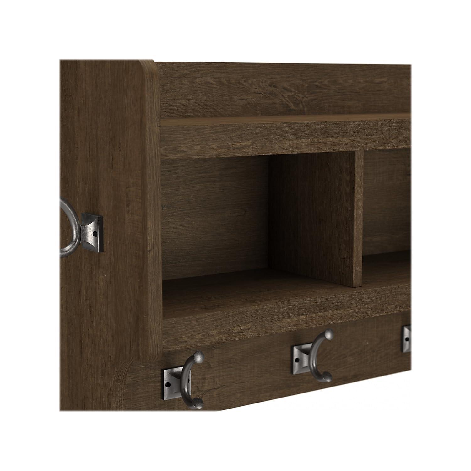 Woodland 40W Wall Mounted Coat Rack in Ash Brown - Engineered Wood