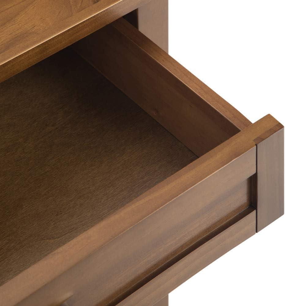 Simpli Home Warm Shaker 24"W Solid Wood Bedside Table with Two Drawers