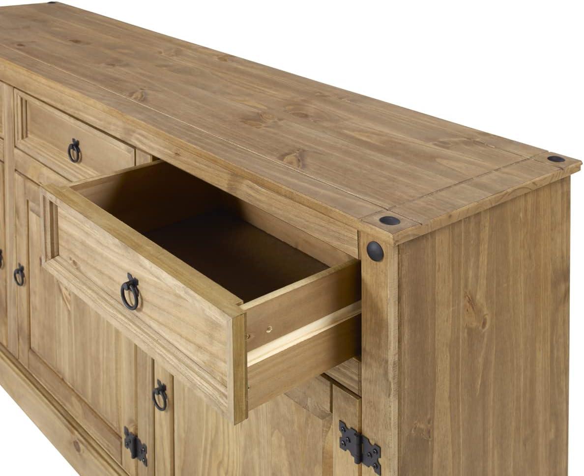 OS Home and Office Furniture Model COR917 Cottage Series Wood Buffet Sideboard in Corona Brown Brown