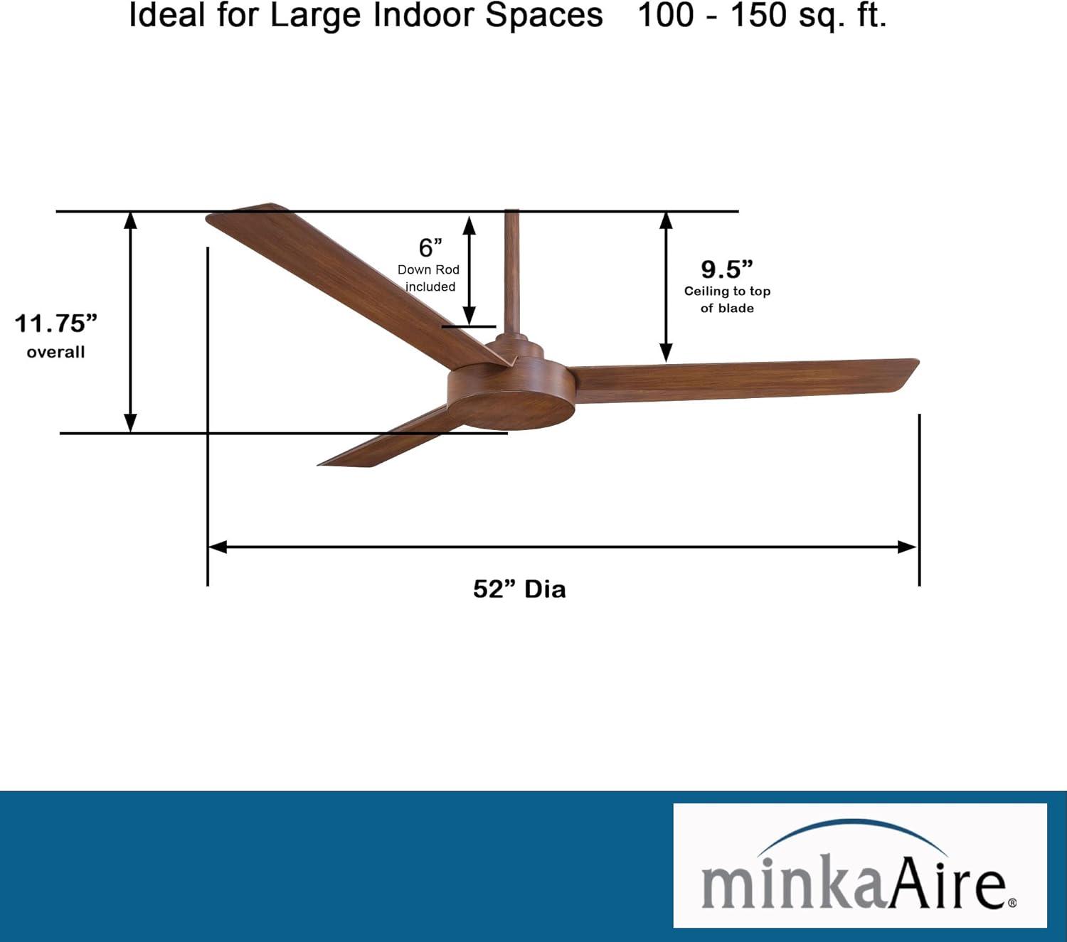 52" Roto 3 - Blade Propeller Ceiling Fan with Wall Control