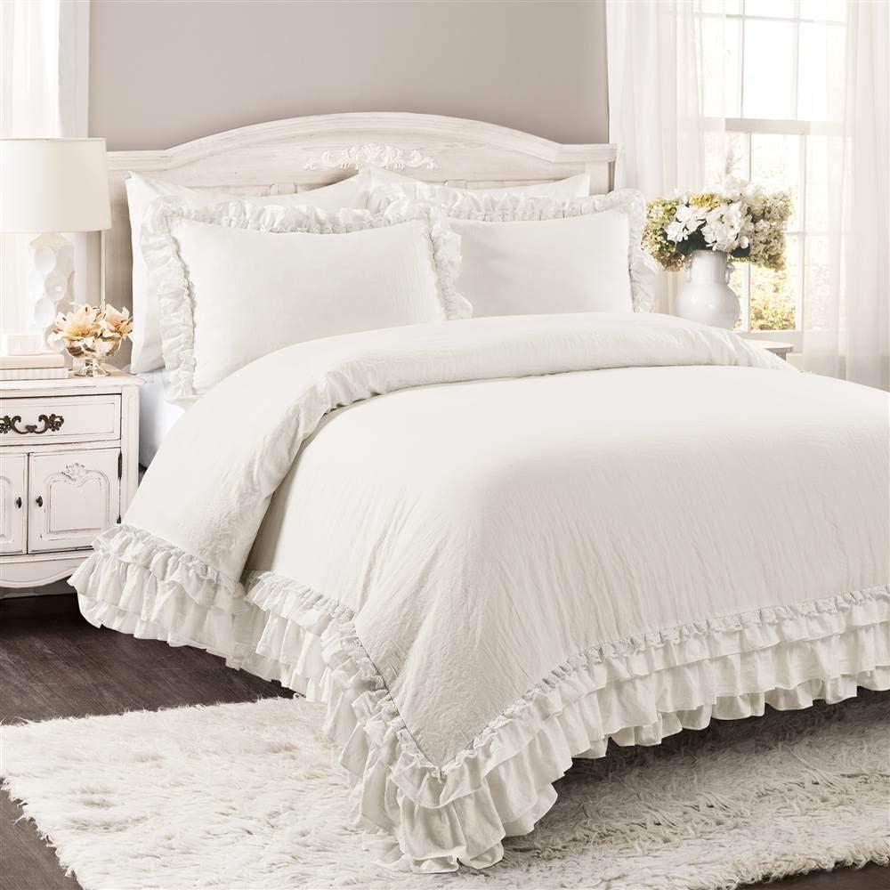 Ella Shabby Elegance Ruffle Lace Microfiber Comforter Set