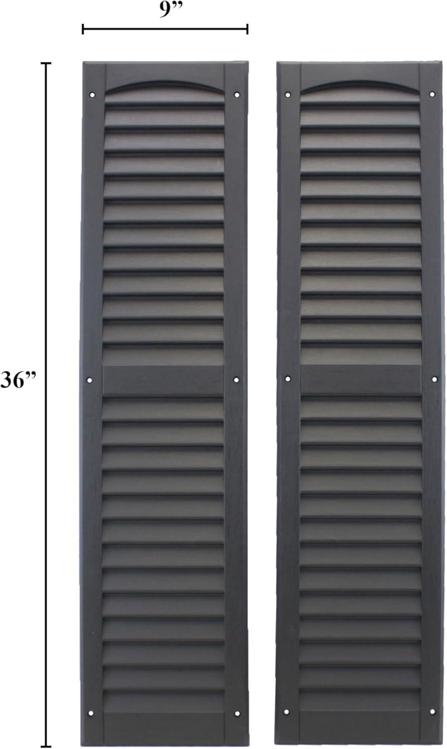 Shed Windows and More, Louvered Shed Shutter or Playhouse Shutter Black 9" X 36" Sold by The Pair