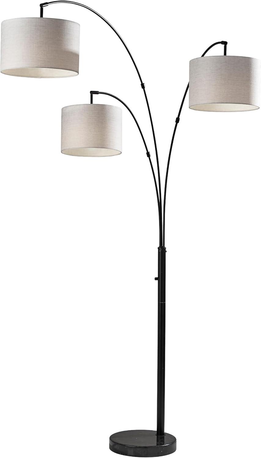 Adesso Home Brand Bowery 3-Arm Arc Lamp in Black Color