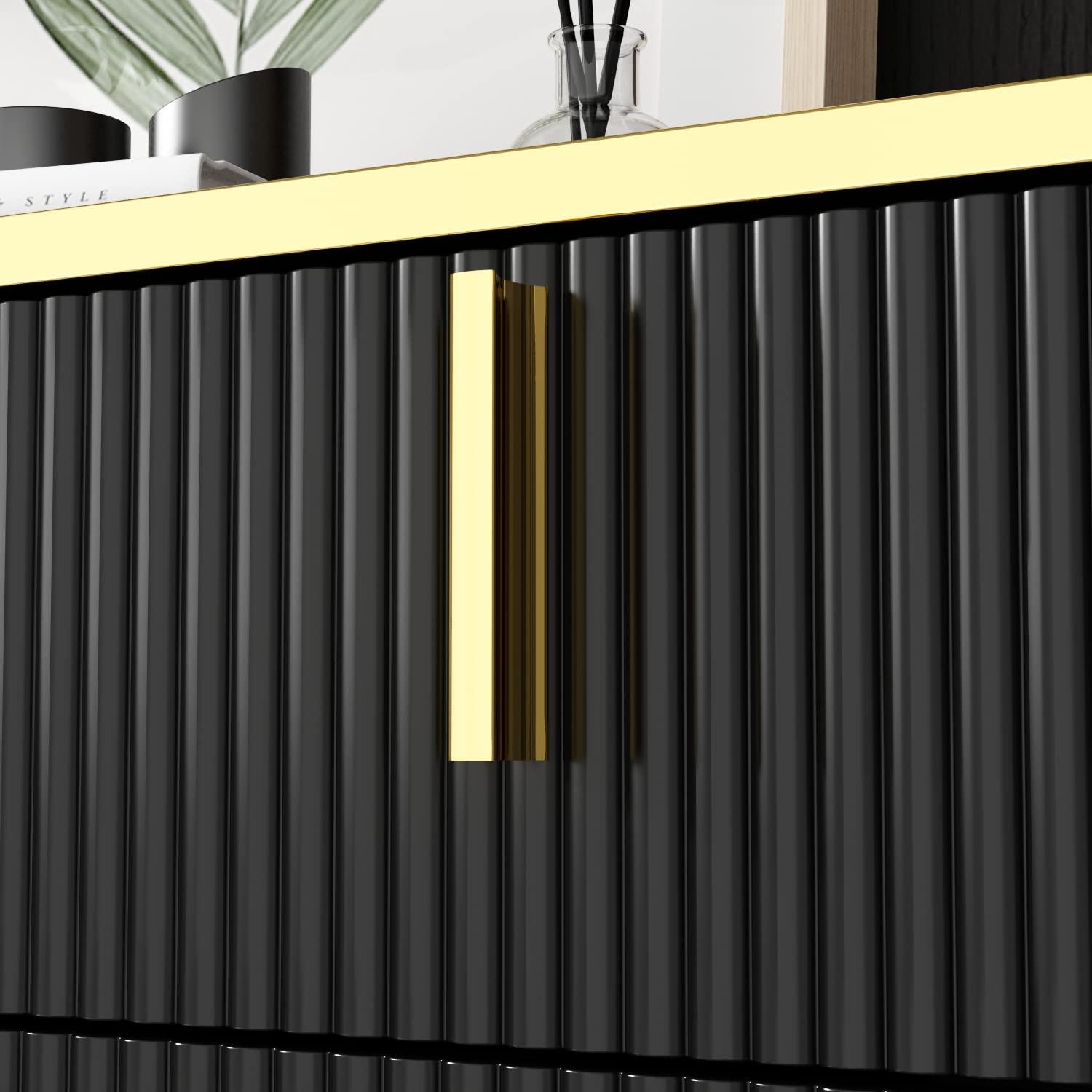 Willa Arlo™ Interiors Wilber 63.4" Sideboard Buffet Cabinet with Fluted Decorative Doors, Modern Console Table