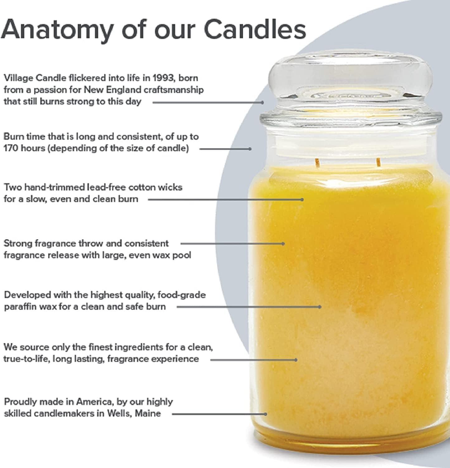 Village Candle Pure Linen, Large Glass Apothecary Jar Scented Candle, 21.25 Ounces, White