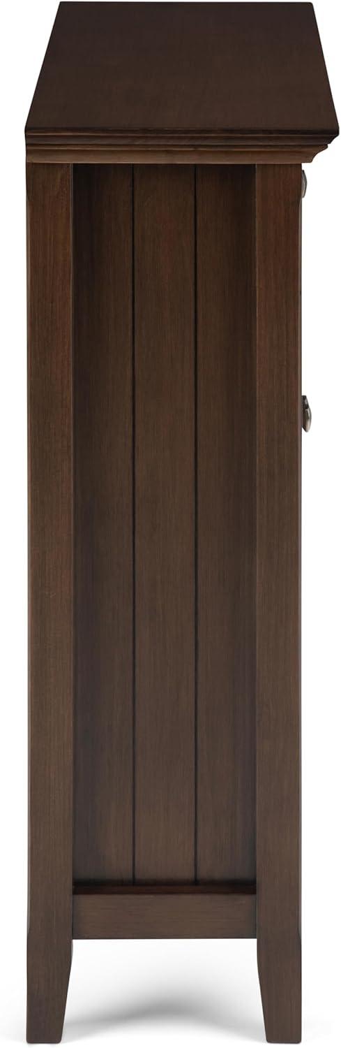 Simpli Home Acadian 36"W Solid Wood 2-Shelf Entryway Storage Cabinet with Glass Doors and 2 Drawers