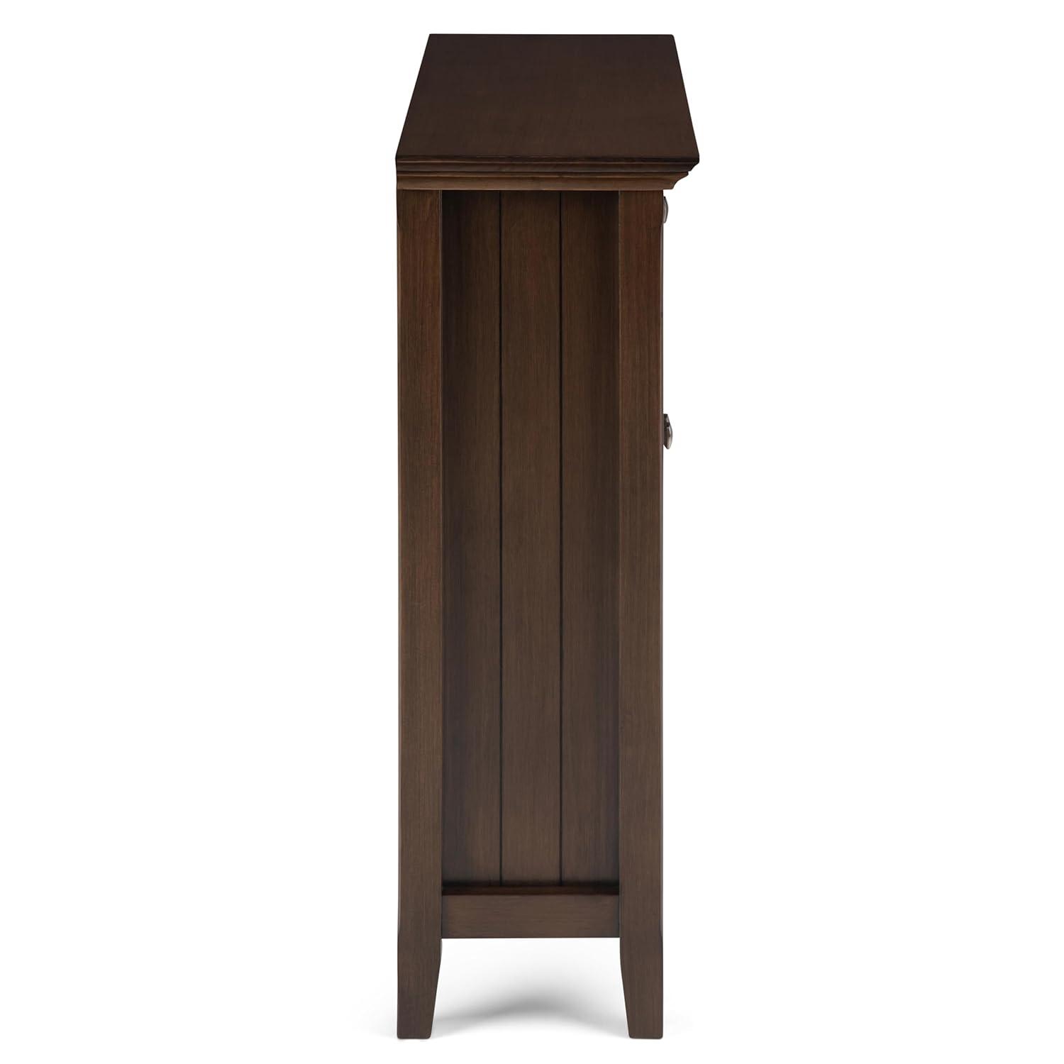 Simpli Home Acadian 36"W Solid Wood 2-Shelf Entryway Storage Cabinet with Glass Doors and 2 Drawers