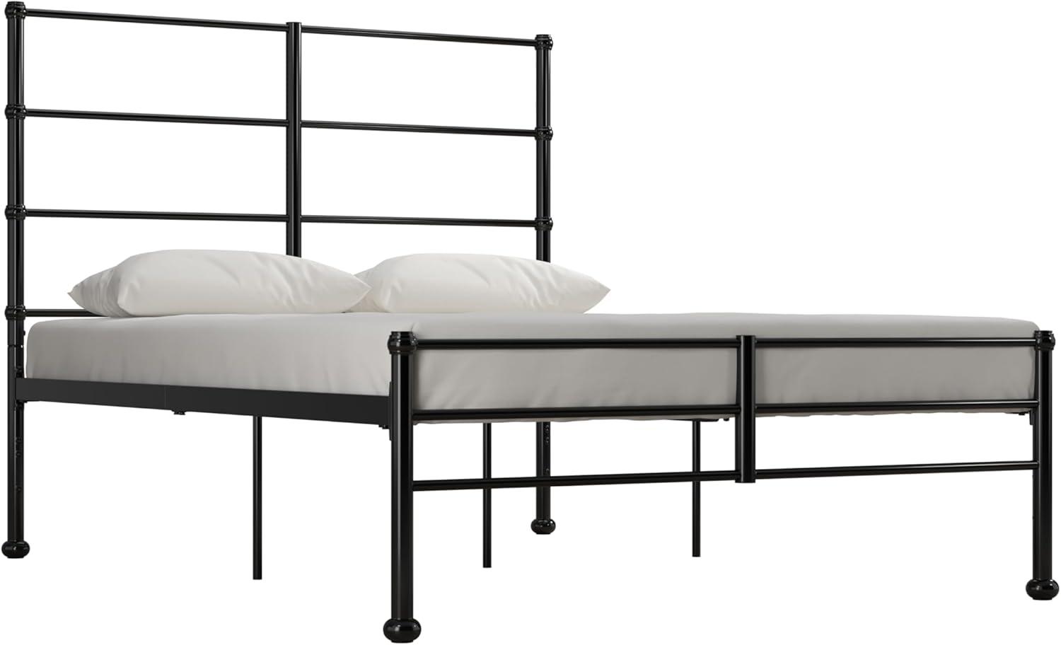 Mr. Kate Mackenzie Metal Platform Bed Frame with 3 Adjustable Mattress Heights Black