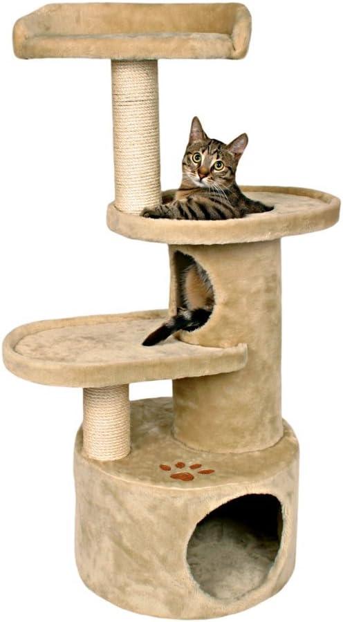 TRIXIE TRIXIE Oviedo 41" Cat Tree, 3-Level Cat Tower, Sisal Scratching Posts, Plush Condo, Tunnel, Platforms