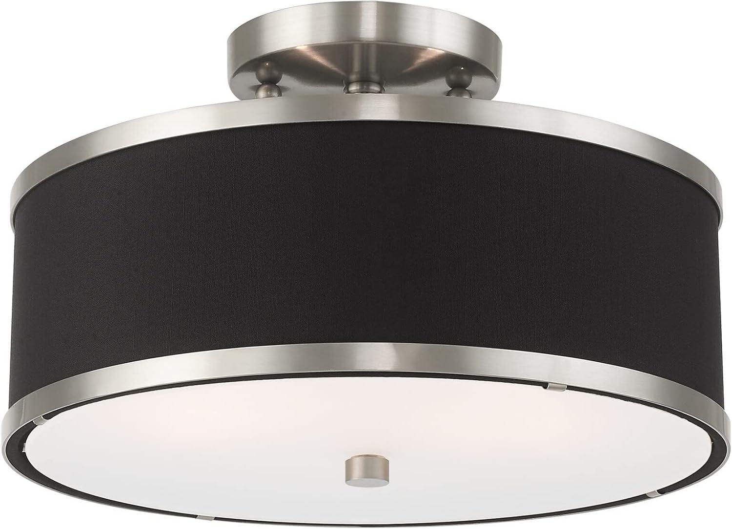 Livex Lighting Park Ridge 2 - Light Semi-Flush Mount in  Brushed Nickel