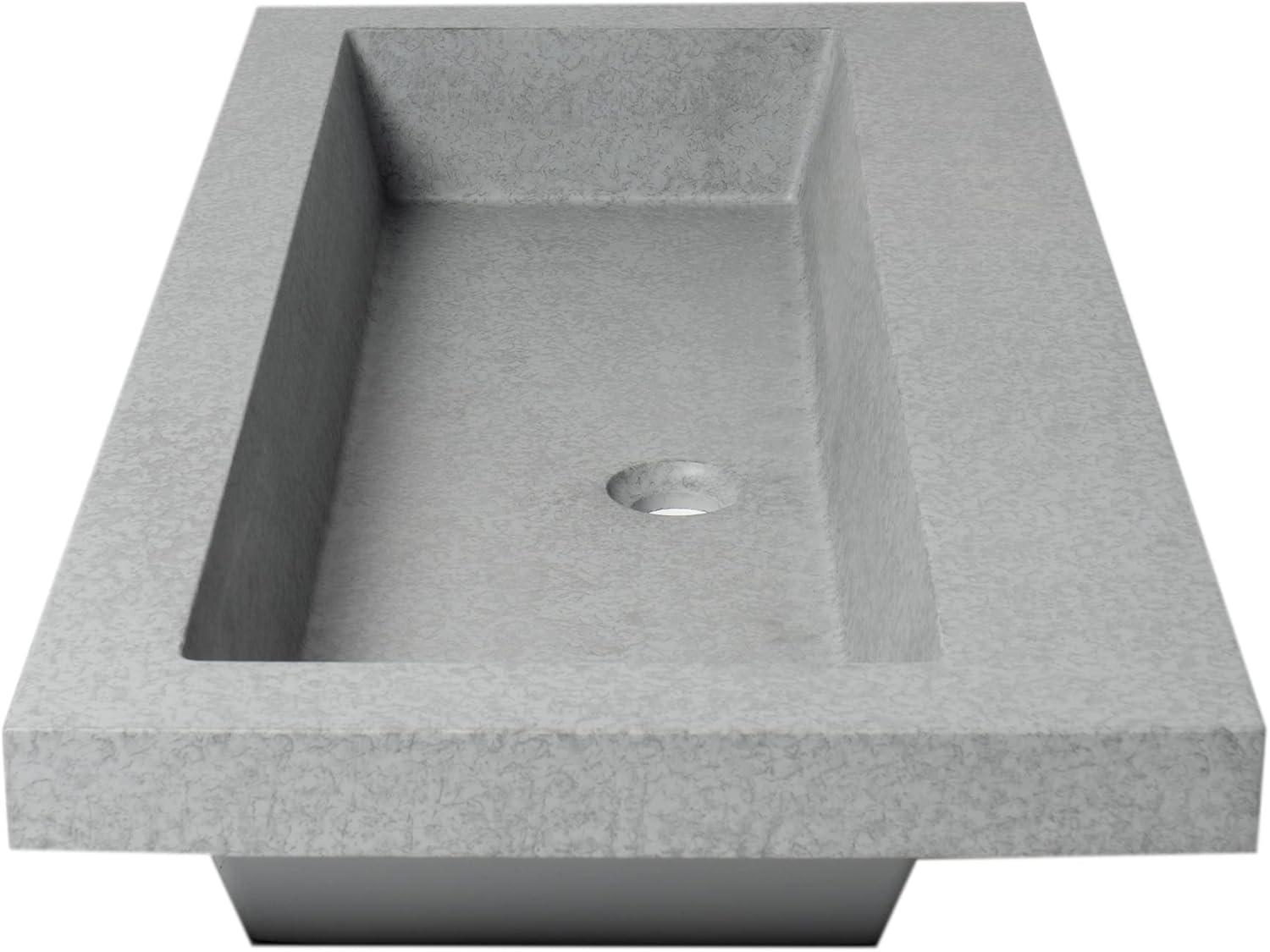 Alfi Brand 18.5'' Matte Gray Concrete Rectangular Bathroom Sink