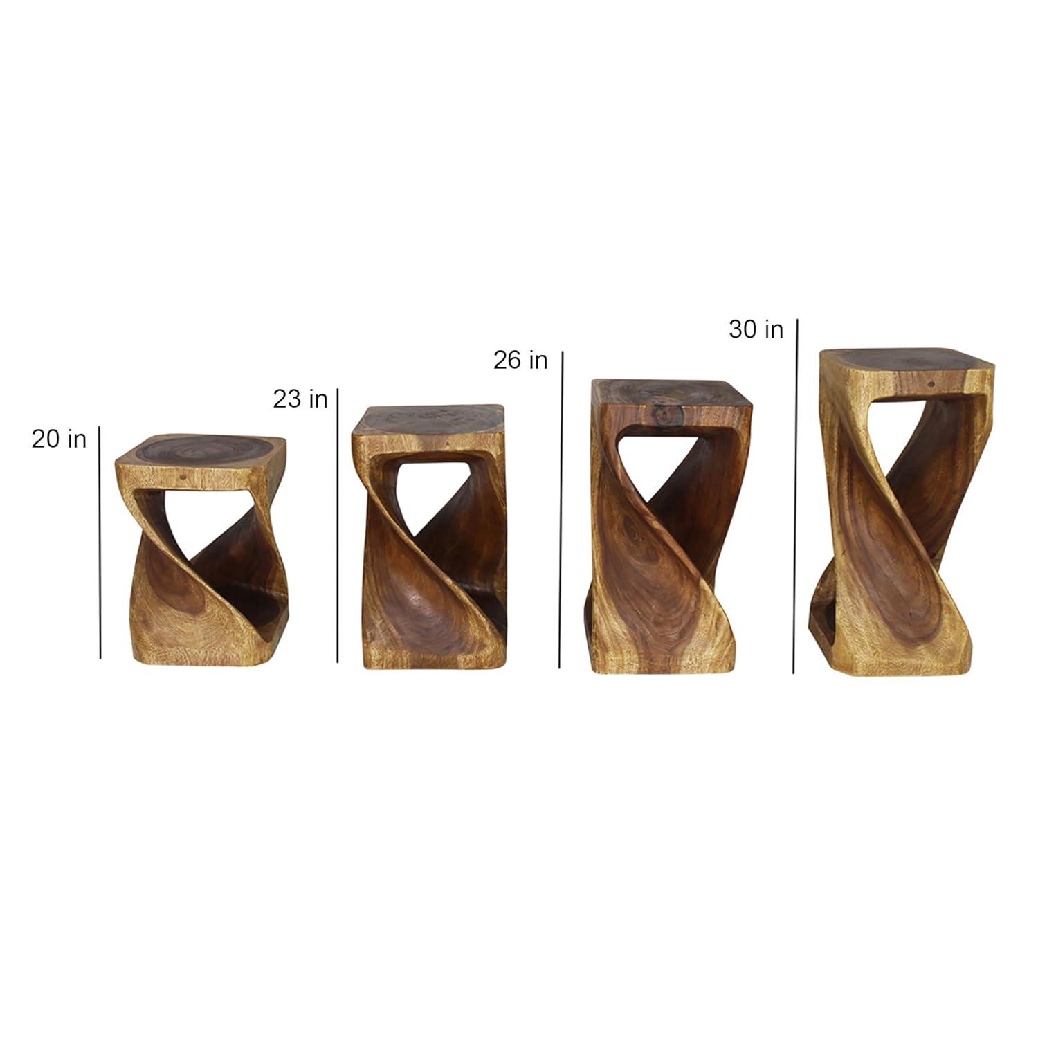 Haussmann® Original Wood Twist Stool 14 X 14 X 20 In High Walnut Oil