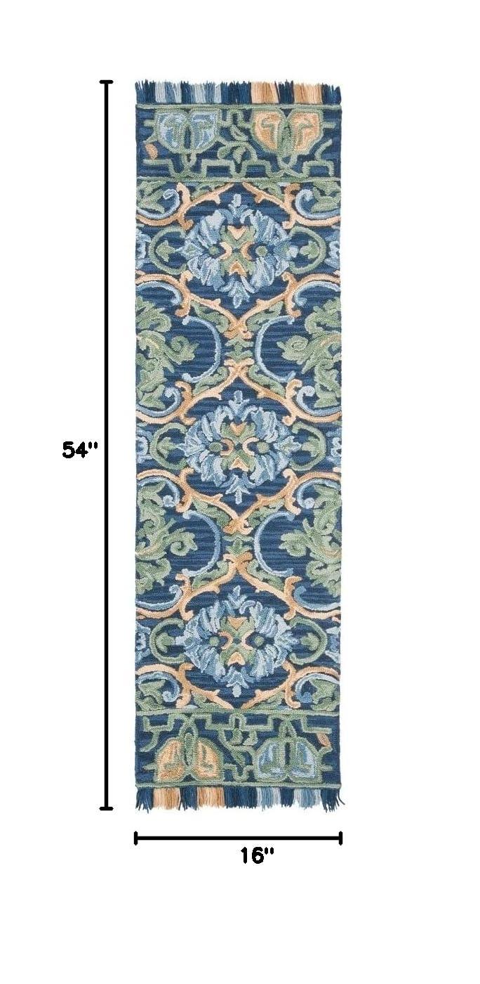 SAFAVIEH Blossom Abram Geometric Area Rug, Navy/Green, 10' x 14'