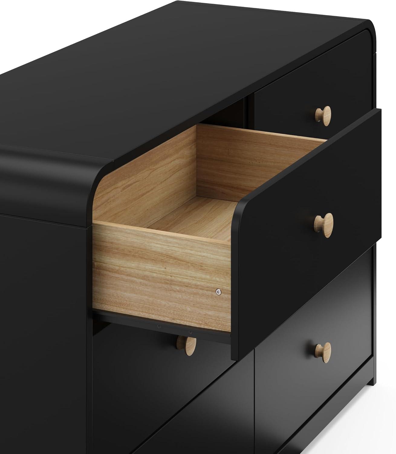 Storkcraft Santos 6-Drawer Dresser (Black with Natural)