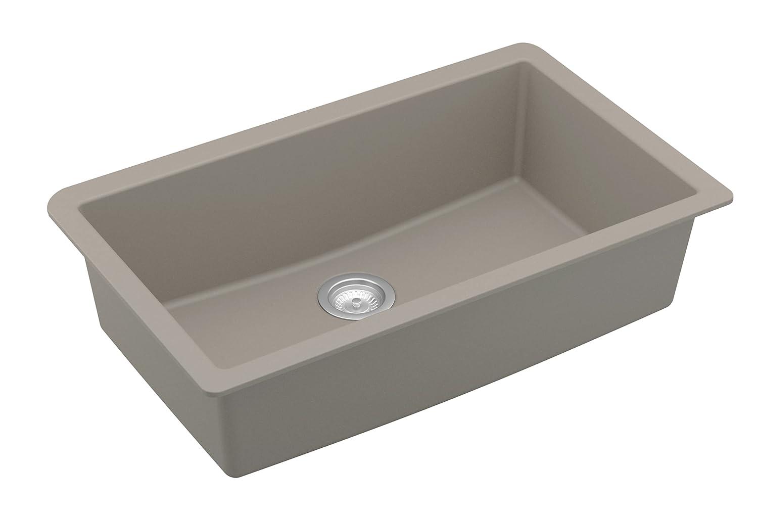 Karran Quartz 32-1/4'' X 19-1/4'' Large Single Bowl Undermount Kitchen Sink