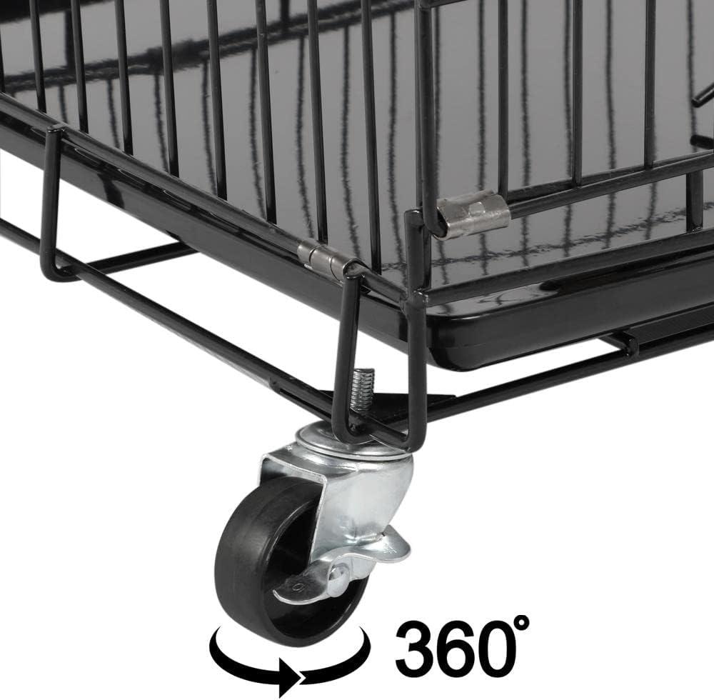 Yaheetech 4 Tiers Rolling Metal Cat Cage on Wheels Black