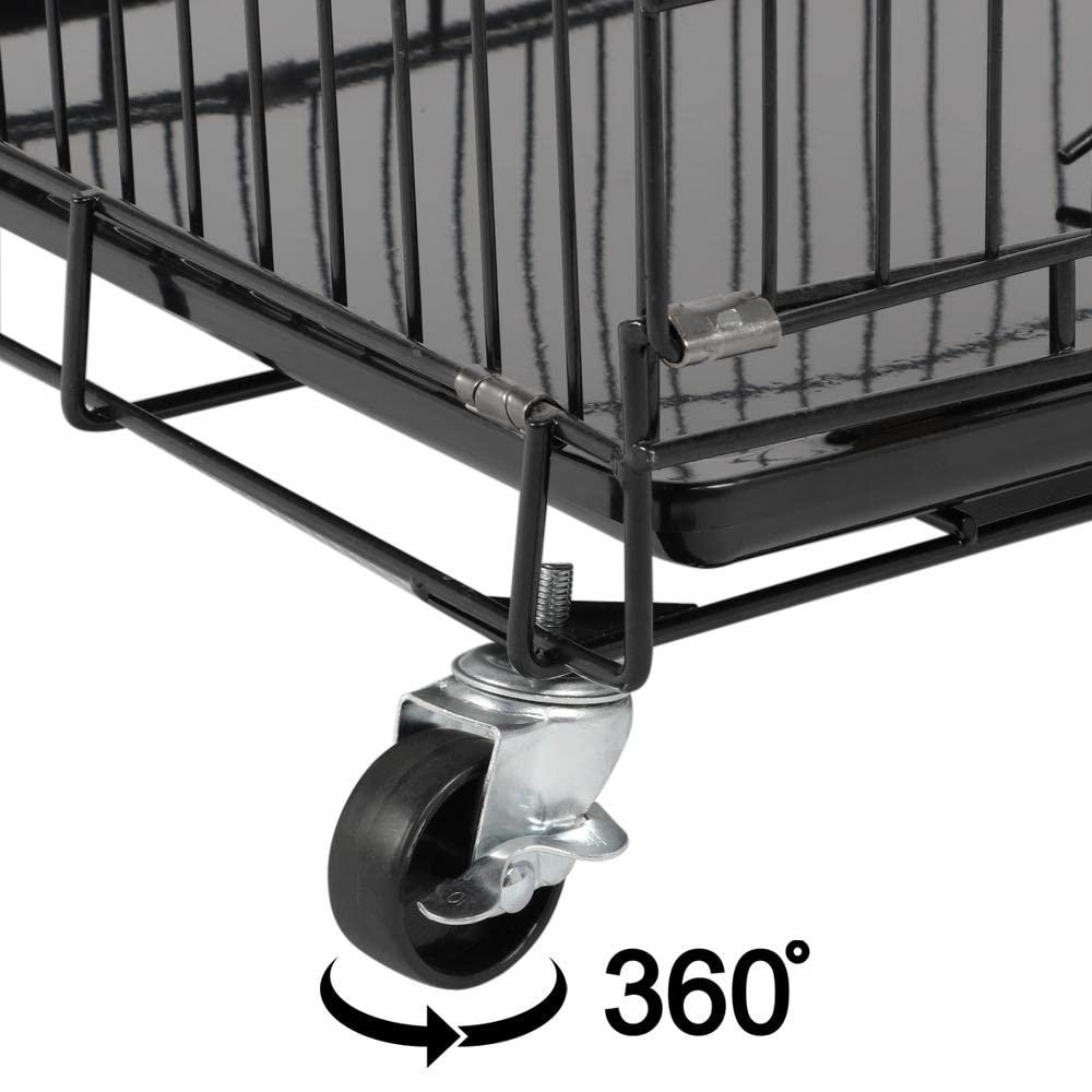 Yaheetech 4 Tiers Rolling Metal Cat Cage on Wheels Black