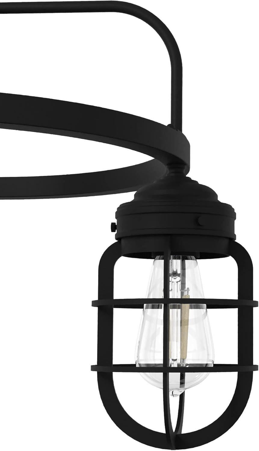 Black Iron Cage 3-Light Chandelier, 20.5"