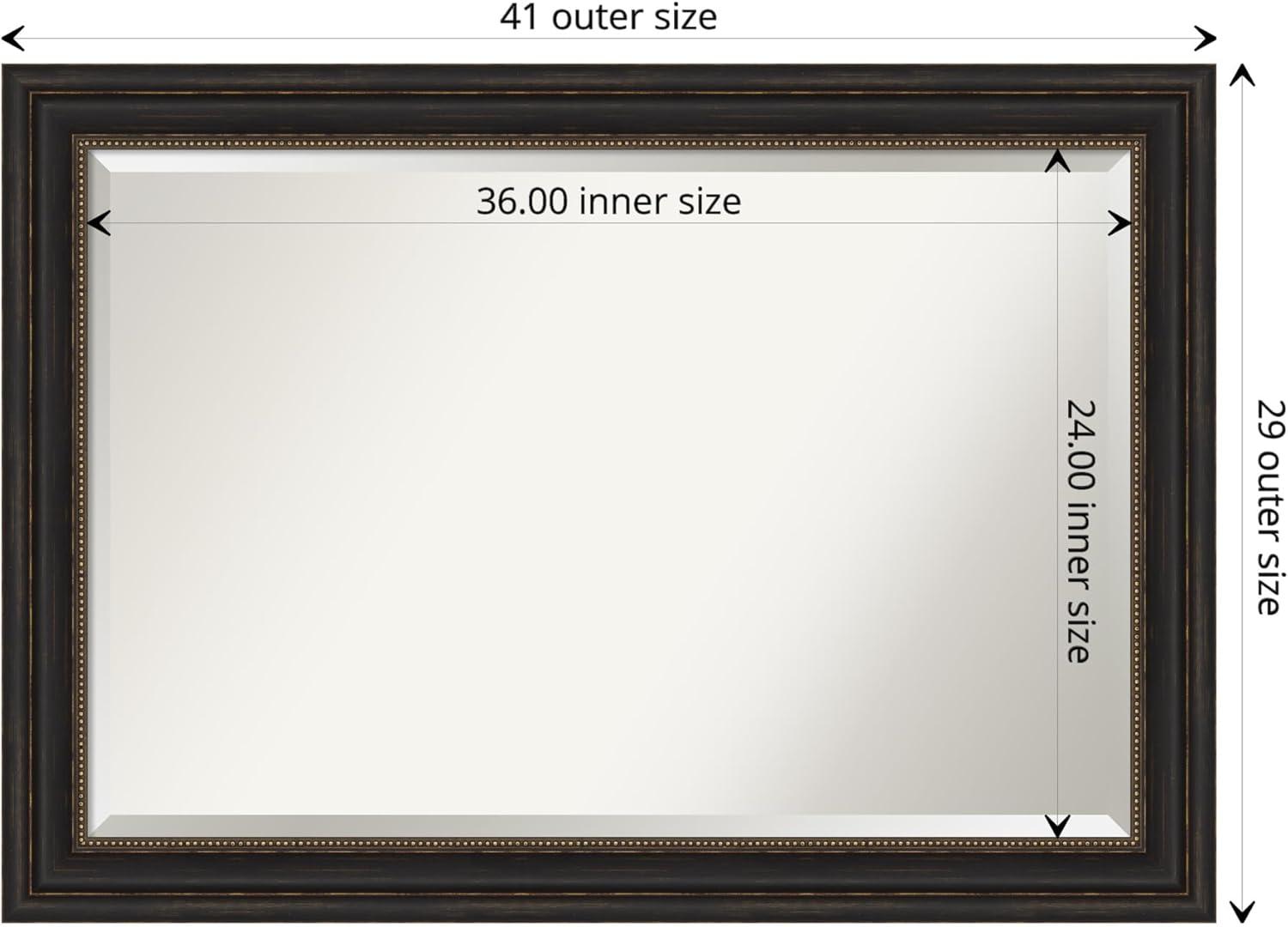 Amanti Art Accent 41.0-Inches x 29.0-Inches Framed Rectangle Bathroom Vanity Mirror ( Burnished Bronze )