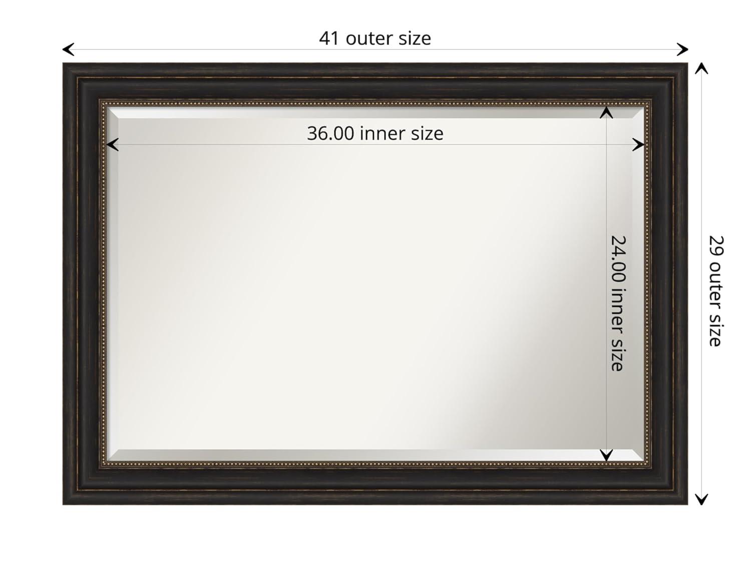 Amanti Art Accent 41.0-Inches x 29.0-Inches Framed Rectangle Bathroom Vanity Mirror ( Burnished Bronze )