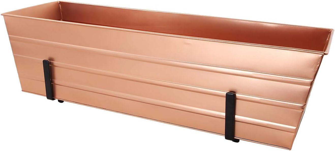 Achla  2 x 6 Railings Flower Box with Brackets, Copper - Large