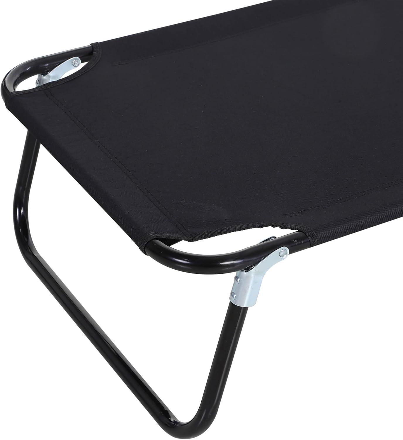 Outsunny Patio Chaise Lounge Chair, Layout Sun Tanning, Folding Sunbathing Beach Chair for Adults, Reclining Lay Down Lounger for Pool, Black