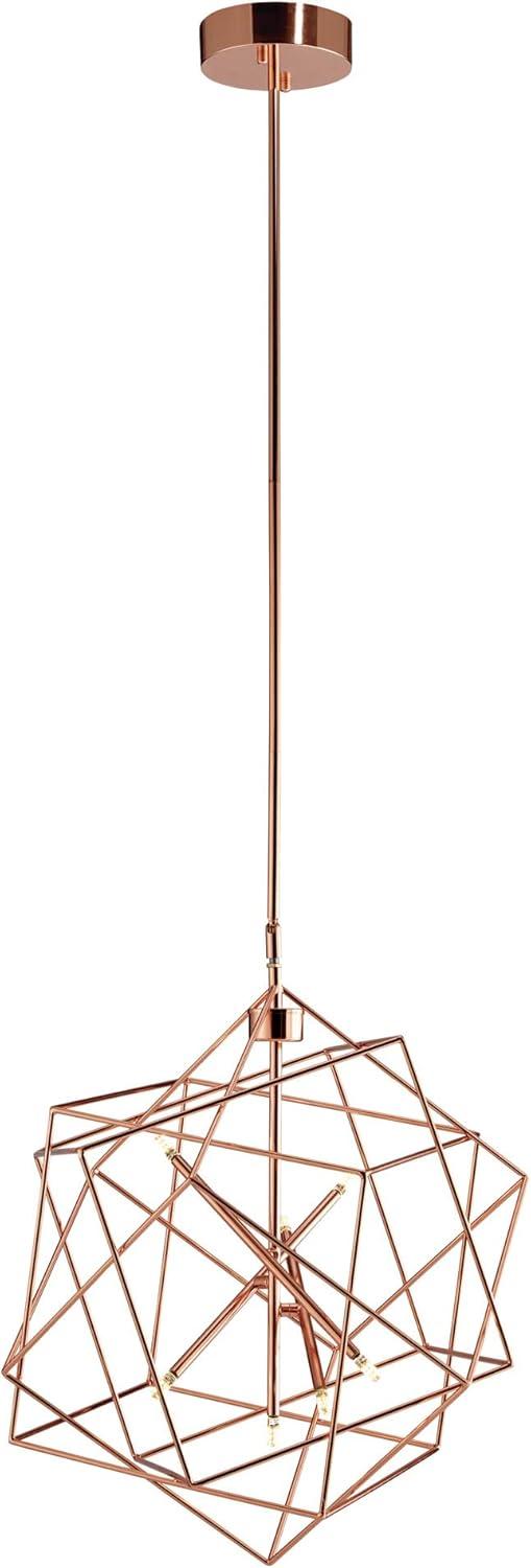 Stacia French Gold LED Geometric Island Pendant, 21"x69"