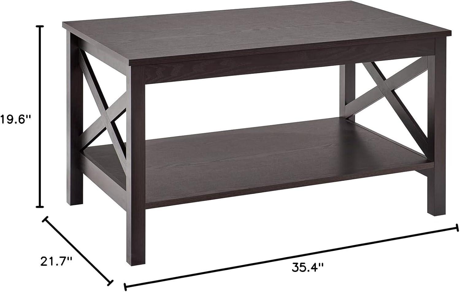 ClosetMaid X-Frame Furniture Two-Tier Coffee Table with Shelf
