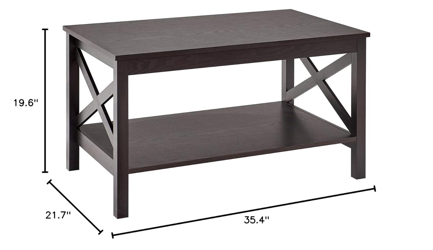ClosetMaid X-Frame Furniture Two-Tier Coffee Table with Shelf