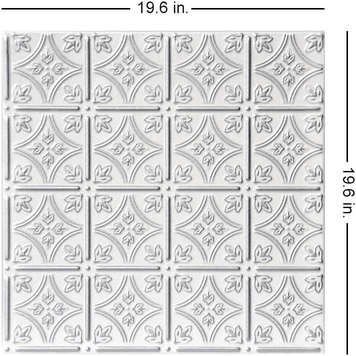 A La Maison Ceilings Emma's Flowers 1.64 ft. x 1.64 ft. Glue-Up Polystyrene Ceiling Tile (Set of 8)
